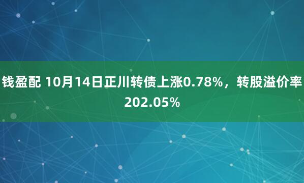 钱盈配 10月14日正川转债上涨0.78%，转股溢价率202.05%