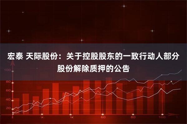 宏泰 天际股份：关于控股股东的一致行动人部分股份解除质押的公告