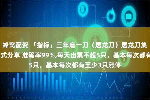 蜂窝配资 「指标」三年磨一刀（屠龙刀）屠龙刀集合竞价选股公式分享 准确率99%,每天出票不超5只，基本每次都有至少3只涨停