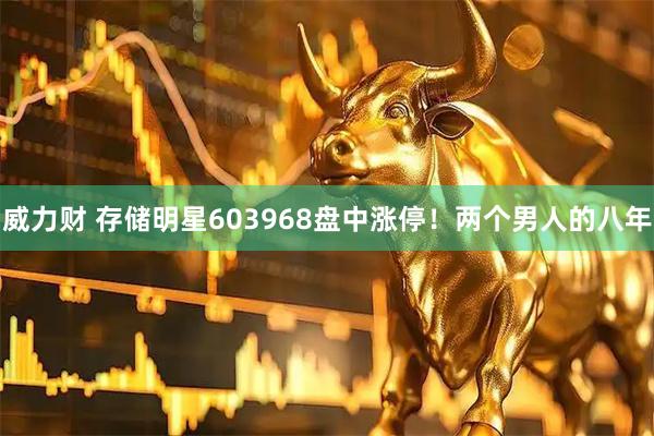 威力财 存储明星603968盘中涨停！两个男人的八年